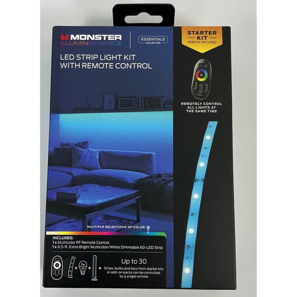Monster IlluminEssence LED Strip Light Kit with Remote Control - Starter - Picture 1 of 3